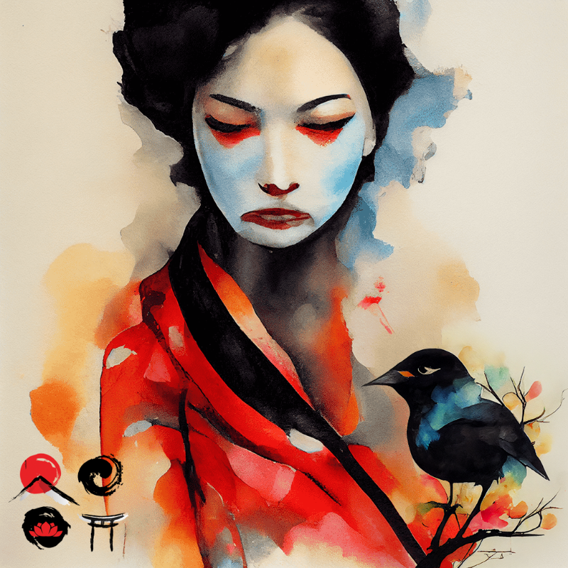 Geisha And Bird #14 static token preview