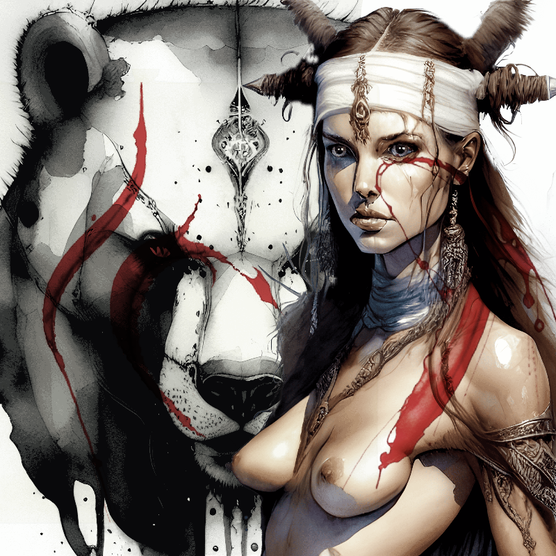 Wild Girl and Bear #2 static token preview