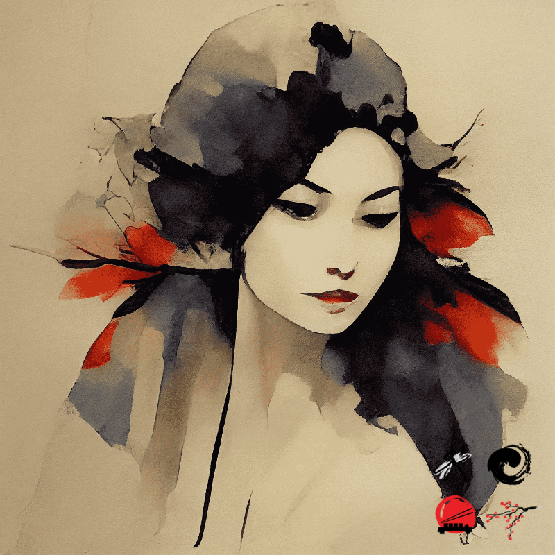 Geisha and feather #9 static token preview