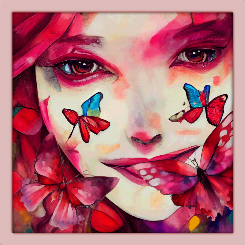 Alice and Magenta Butterflies #3 static token preview