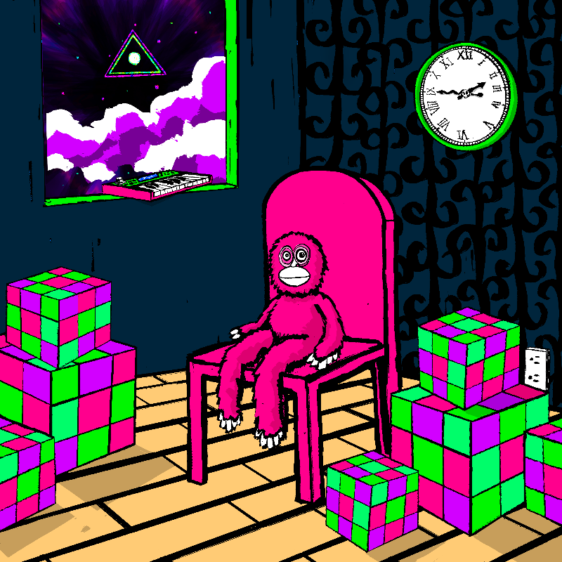 pink chair in the blue room #27 static token preview