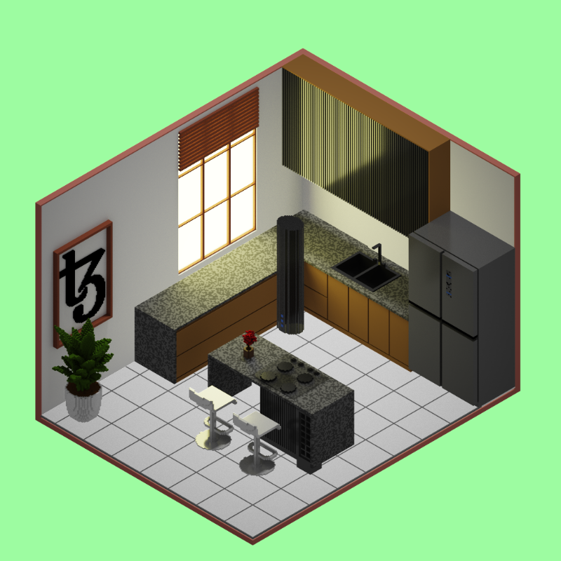 Isometric kitchen #13 static token preview