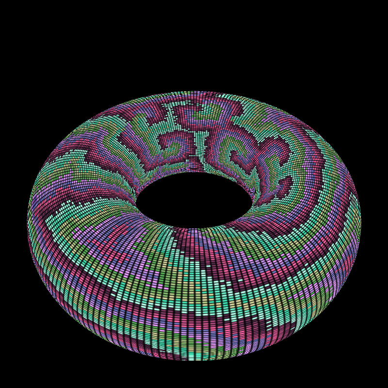 Reaction Diffusion on a Torus #23 static token preview
