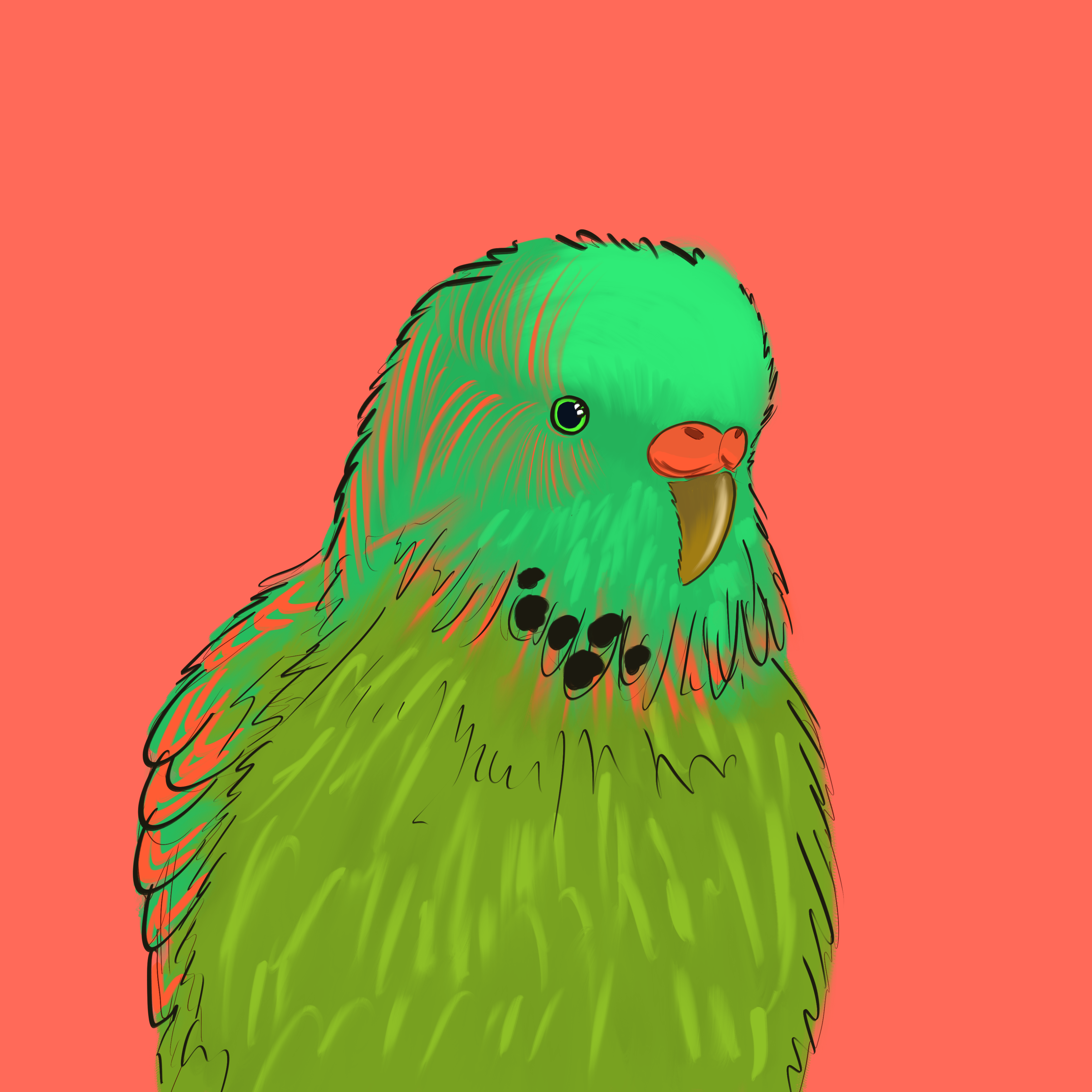 Neon Parrot #10 static token preview