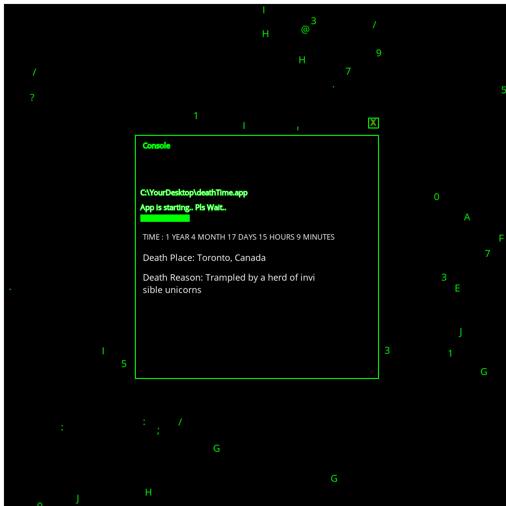 Death Time Console App #6 static token preview