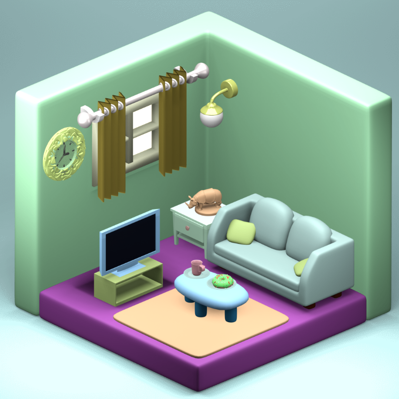 3D Fantasy Living room #12 static token preview