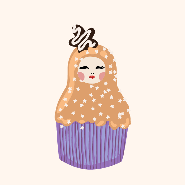 Cute Matryoshka Doll Cupcake Series #25 static token preview