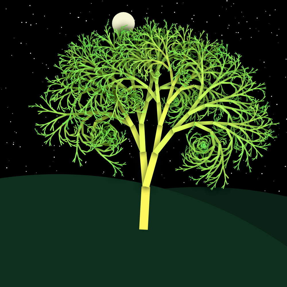 Moonlit Trees of Iterative Fractal Chaos #16 static token preview
