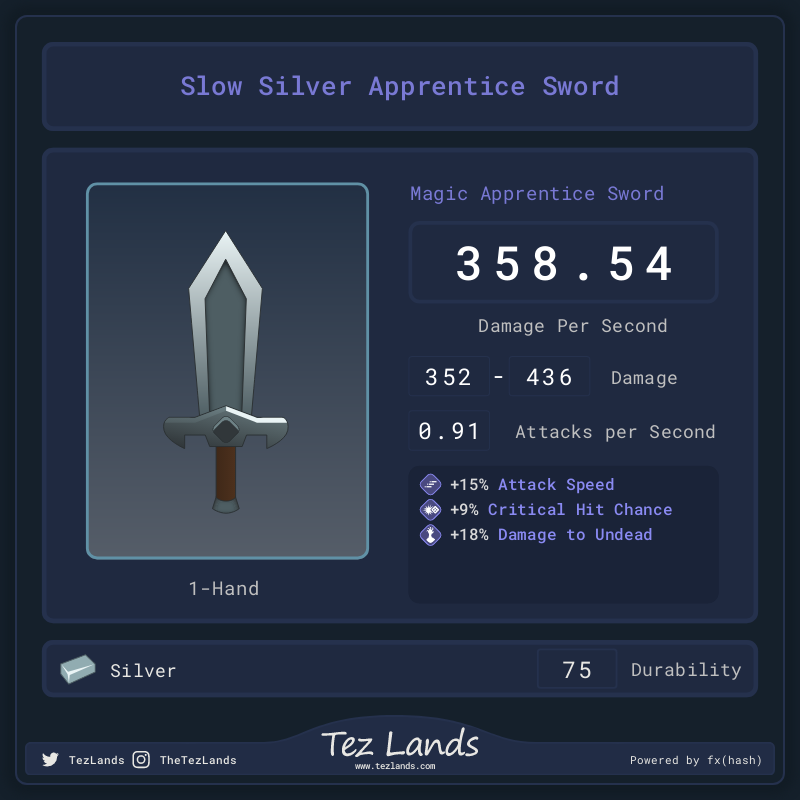 Tez Lands - Apprentice Sword #21 static token preview