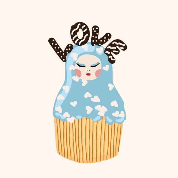 Cute Matryoshka Doll Cupcake Series #12 static token preview