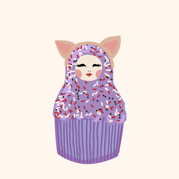 Cute Matryoshka Doll Cupcake Series #17 static token preview