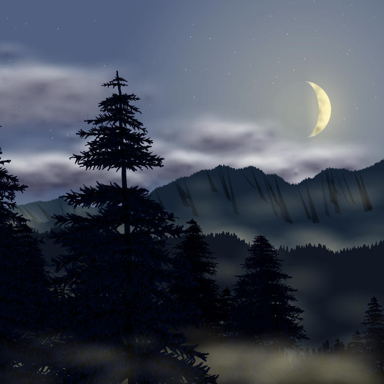 Moonlit Mountains #4 static token preview
