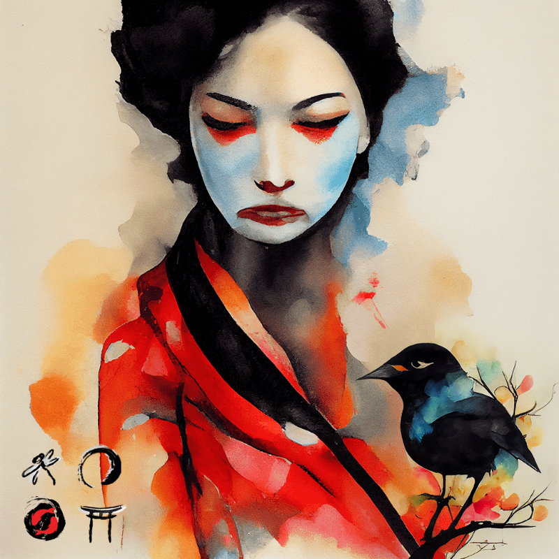 Geisha And Bird #13 static token preview
