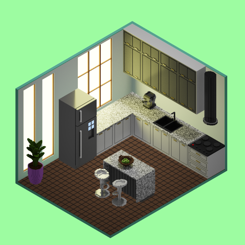 Isometric kitchen #24 static token preview