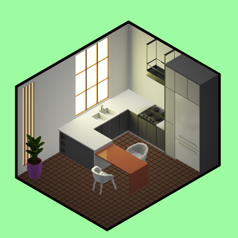 Isometric kitchen #9 static token preview