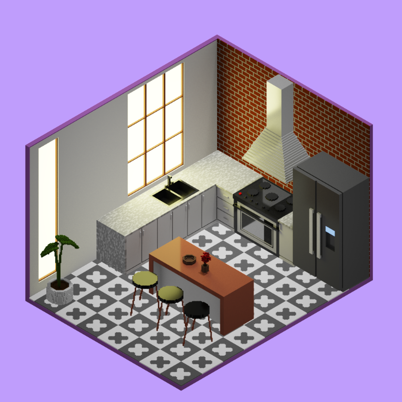 Isometric kitchen #12 static token preview