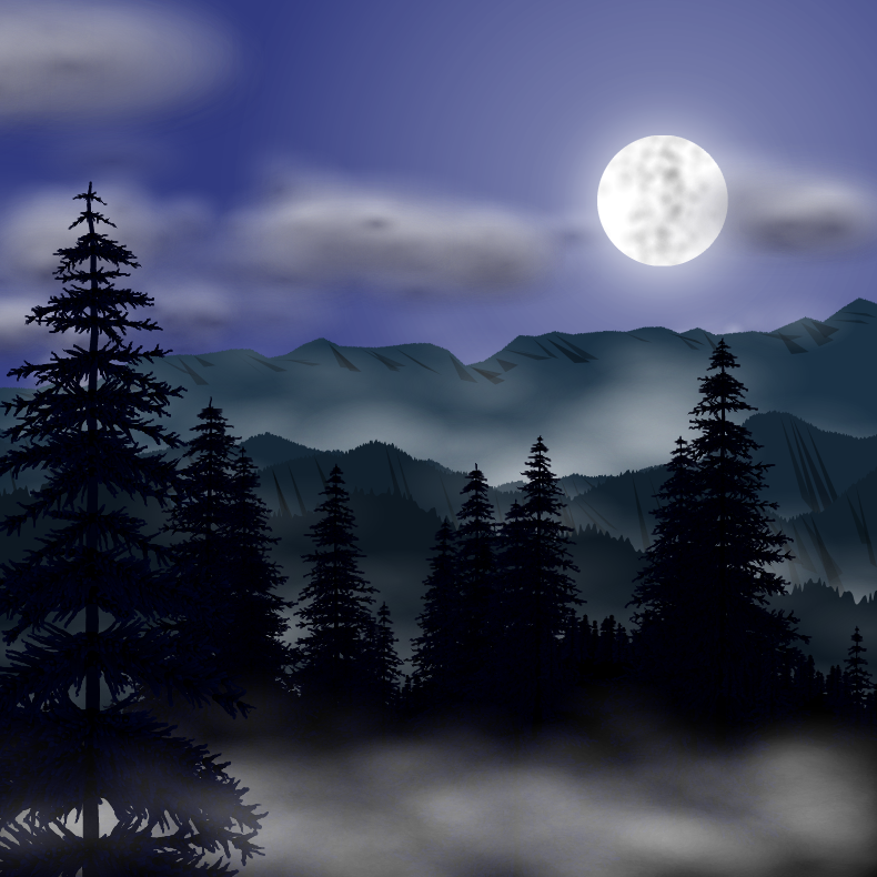 Moonlit Mountains #10 static token preview