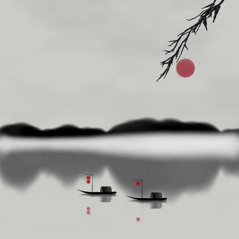 Lakes and Mountains Ink Painting #8 static token preview