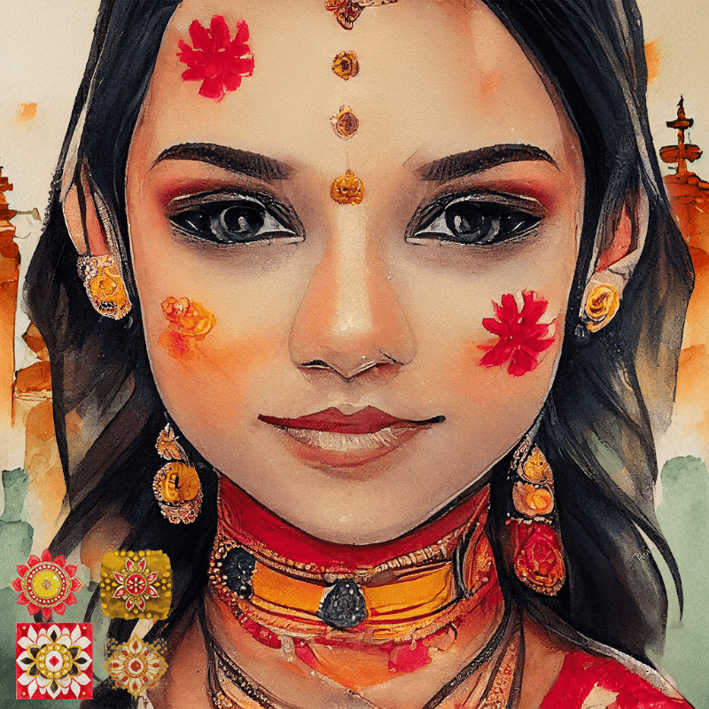 Hindu girl in Red #2 static token preview