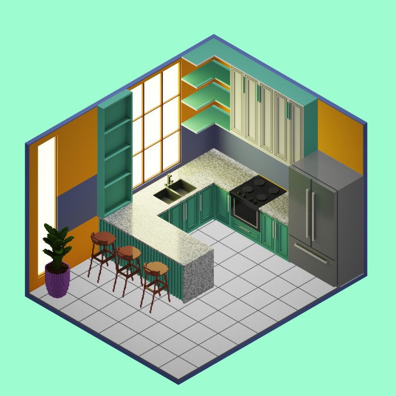 Isometric kitchen #10 static token preview