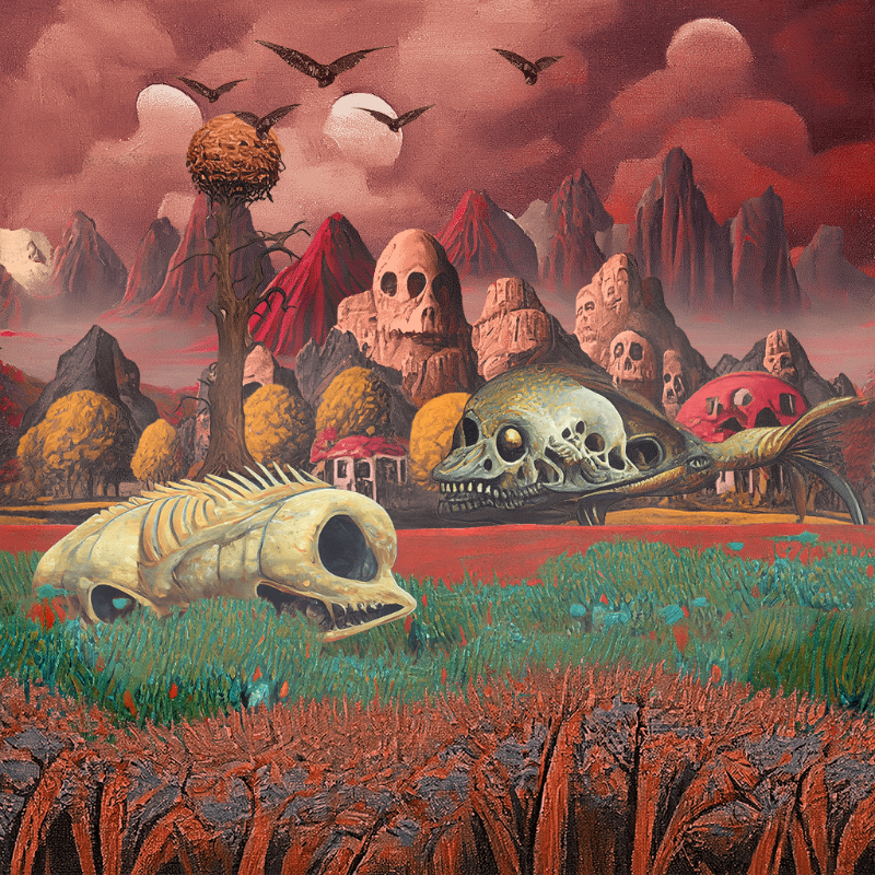Skull Birds and Fishes #1 static token preview