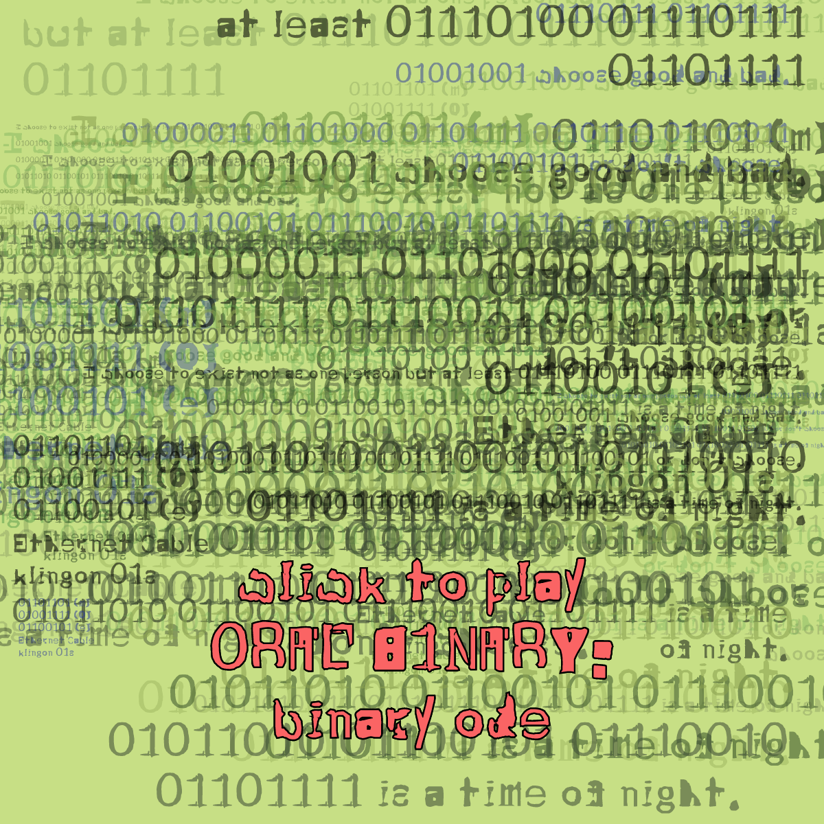 0RAL B1NARY: “BINARY ODE” #197 static token preview