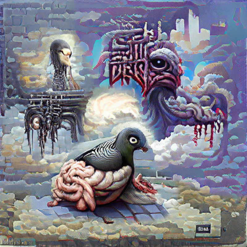 Pigeon Sat on a Brain Reflecting Existence #3 static token preview