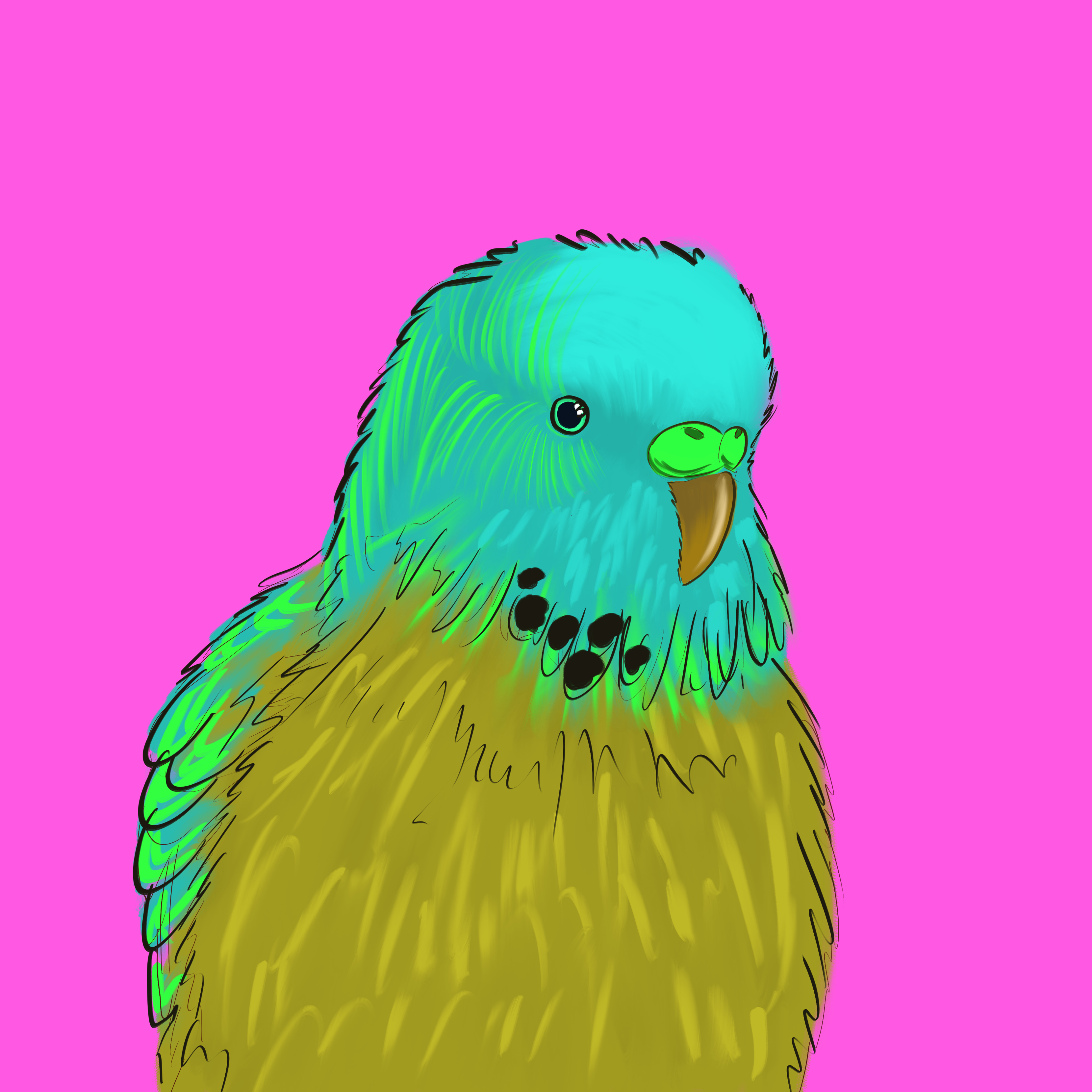 Neon Parrot #7 static token preview