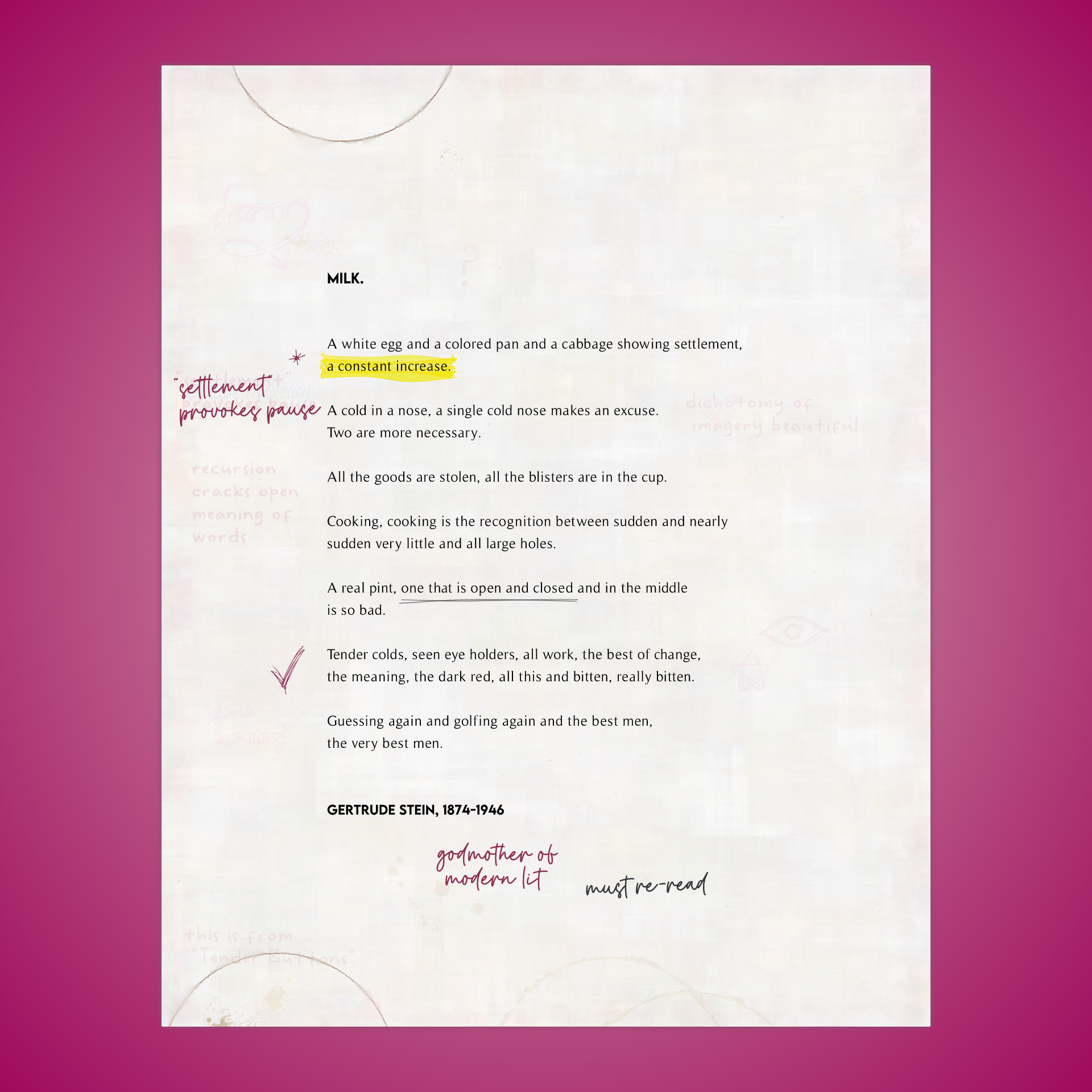 MILK. by Gertrude Stein #8 static token preview