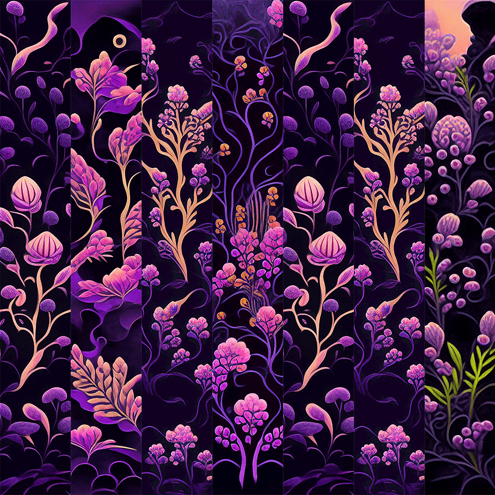AI Purple Flowers #6 static token preview