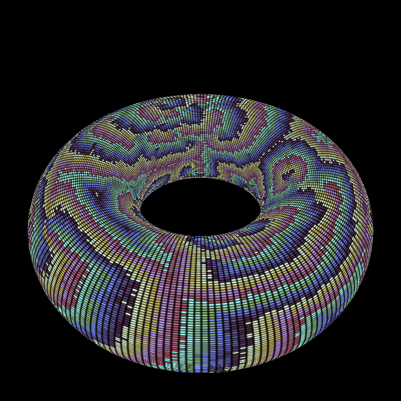 Reaction Diffusion on a Torus #11 static token preview