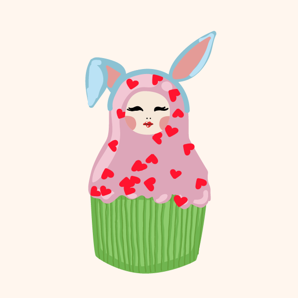 Cute Matryoshka Doll Cupcake Series #3 static token preview