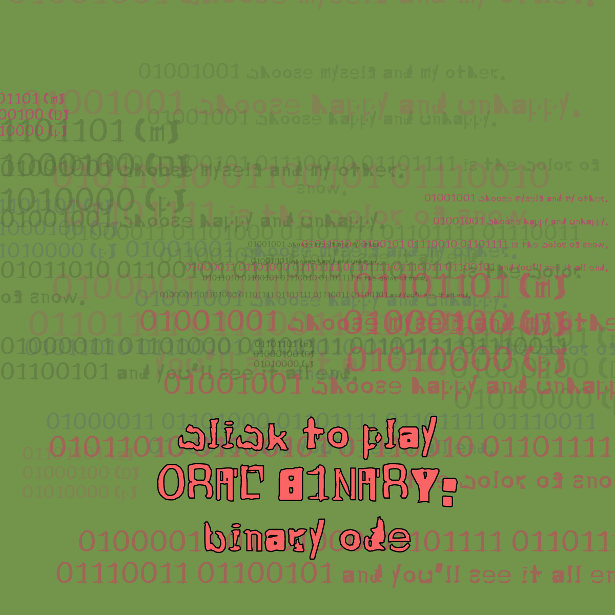 0RAL B1NARY: “BINARY ODE” #9 static token preview