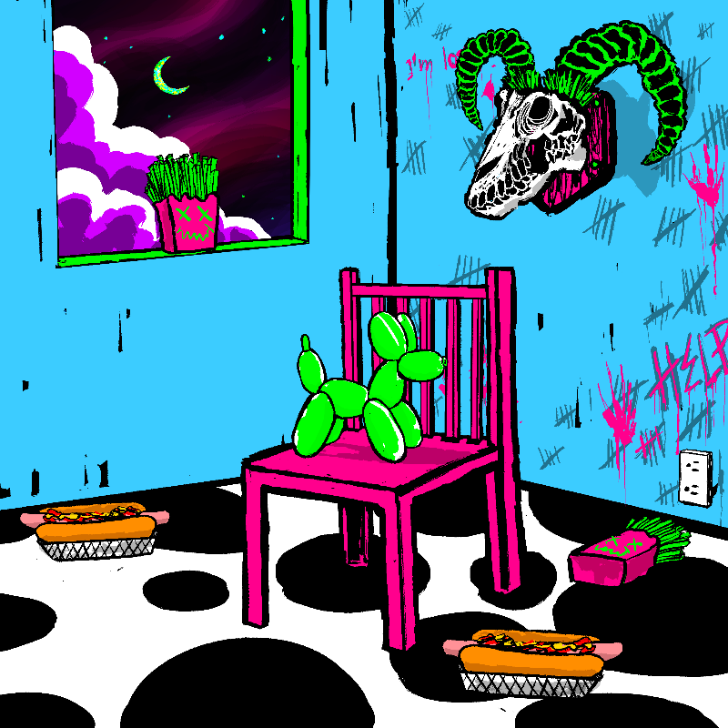 pink chair in the blue room #114 static token preview