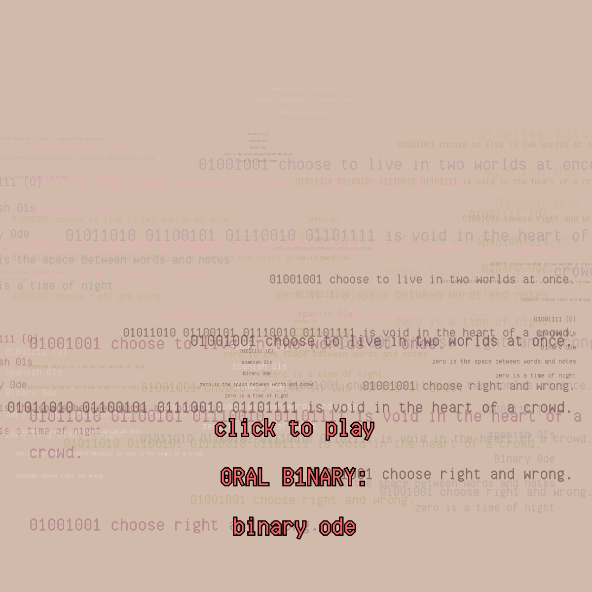 0RAL B1NARY: “BINARY ODE” #250 static token preview