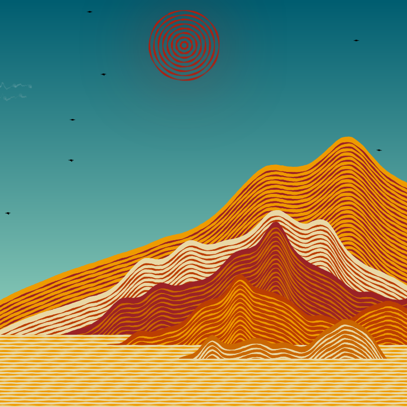 Painted Mountain Sunset #6 static token preview