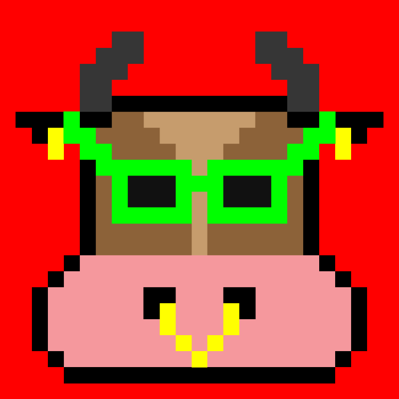 pixel cow #14 static token preview