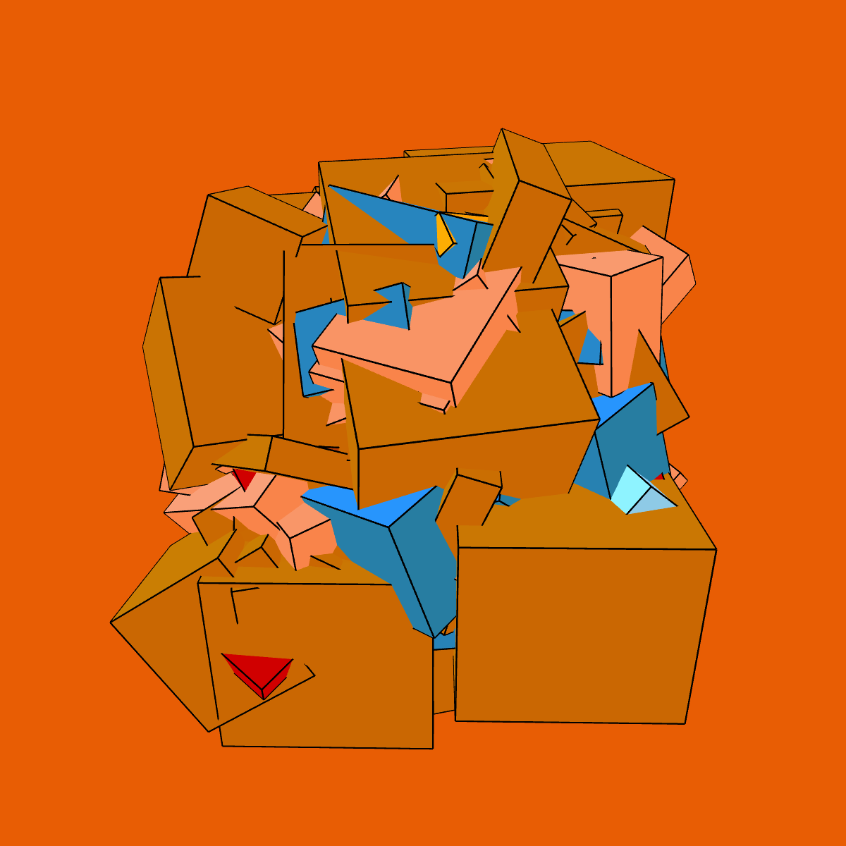 Asymmetric stacked boxes #13 static token preview