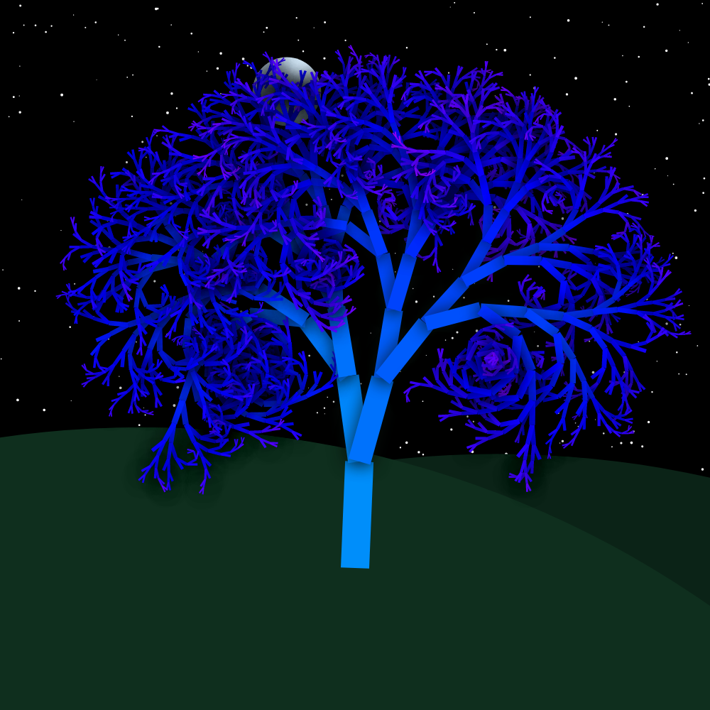 Moonlit Trees of Iterative Fractal Chaos #22 static token preview