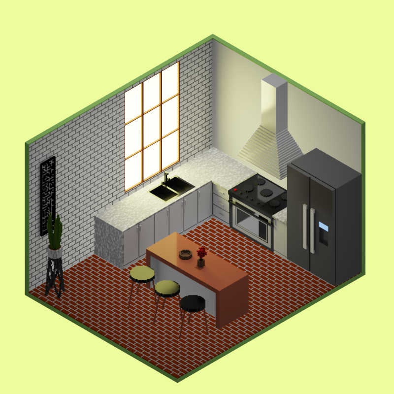 Isometric kitchen #17 static token preview