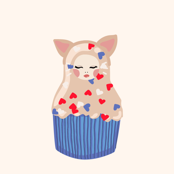Cute Matryoshka Doll Cupcake Series #21 static token preview