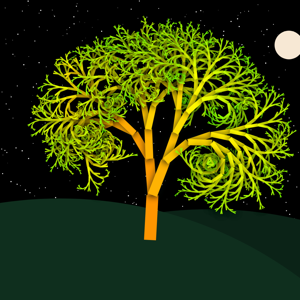 Moonlit Trees of Iterative Fractal Chaos #4 static token preview