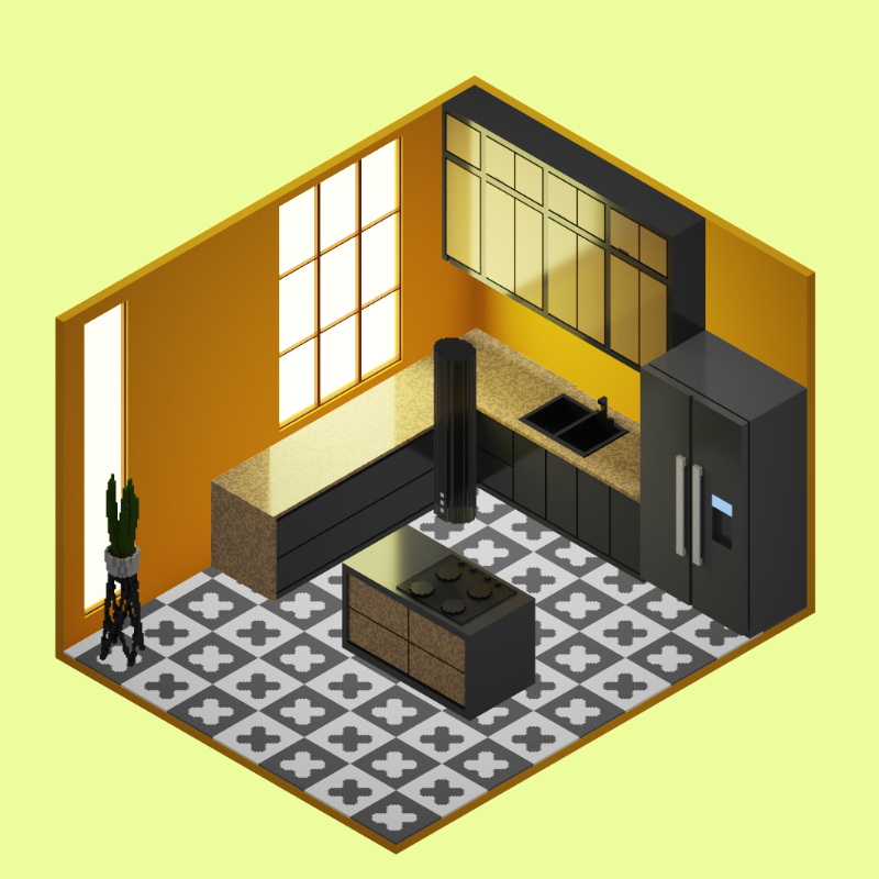Isometric kitchen #45 static token preview