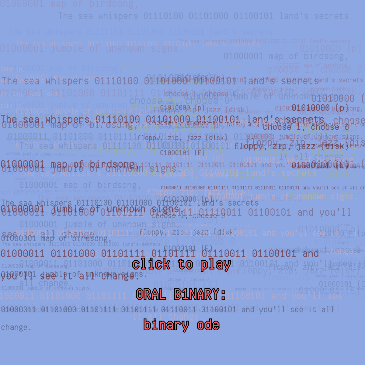 0RAL B1NARY: “BINARY ODE” #12 static token preview
