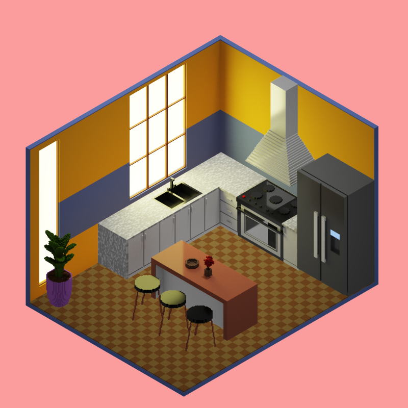 Isometric kitchen #35 static token preview