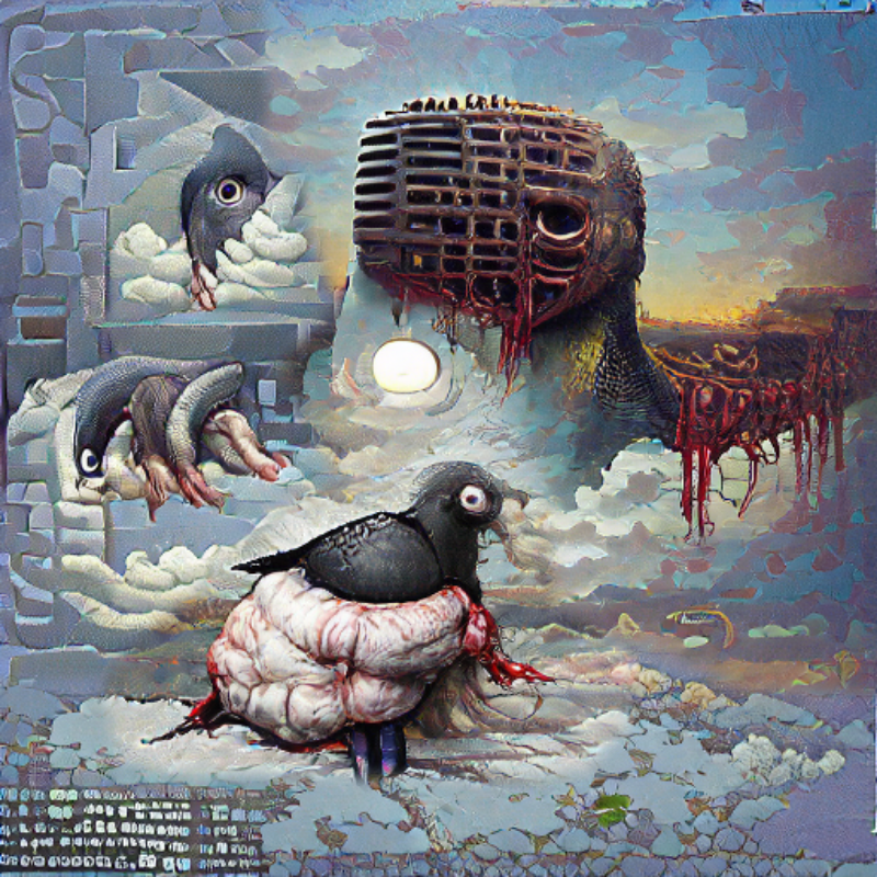Pigeon Sat on a Brain Reflecting Existence #9 static token preview