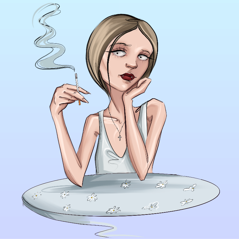 Girl at the table #24 static token preview