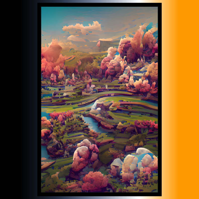 Framed landscape SciFy Art A.I #7 static token preview
