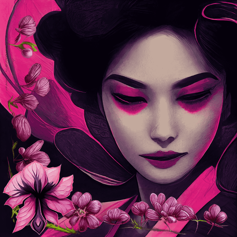 Geisha in Magenta #5 static token preview