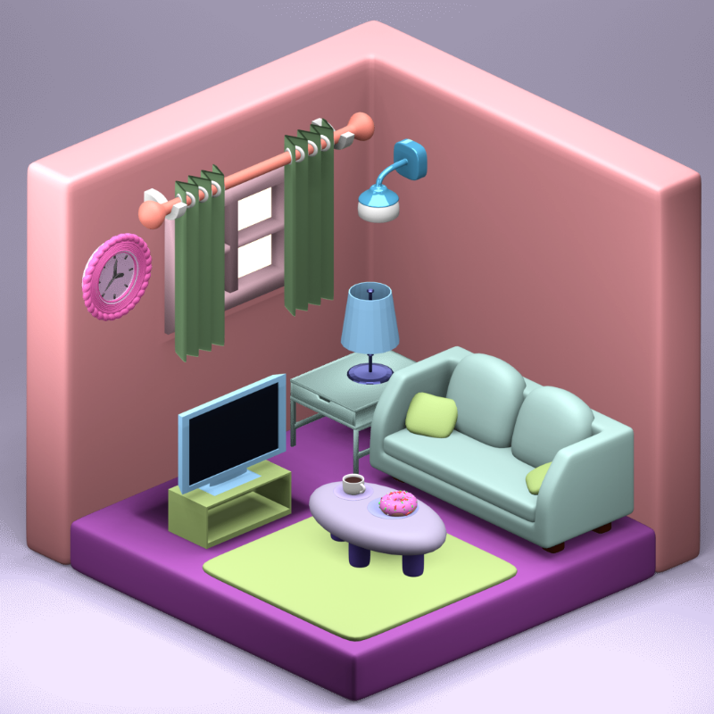 3D Fantasy Living room #1 static token preview